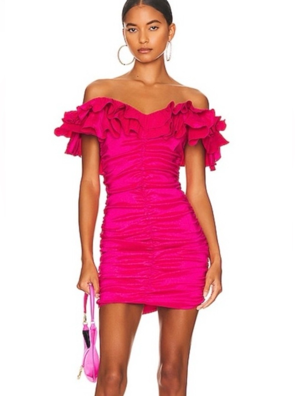 Lovers & Friends Nikola pink ruched mini dress